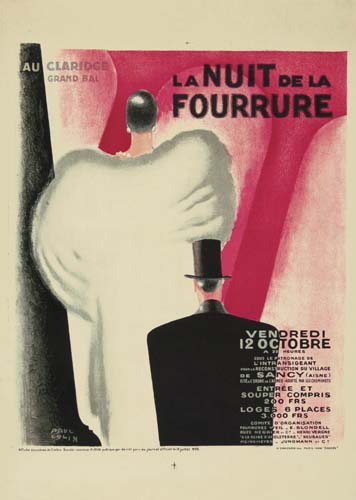 PAUL COLIN (1892-1986) LA NUIT DE LA FOURRURE. 1928. 22x15 inches. H. Chachoin, Paris.